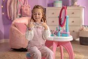 Kozmetický stolík s otáčateľným zrkadlom a stoličkou Gabby Dressing Table 2v1 Smoby s úložným priestorom pre 12 doplnkov