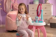 Kozmetický stolík s otáčateľným zrkadlom a stoličkou Gabby Dressing Table 2v1 Smoby s úložným priestorom pre 12 doplnkov