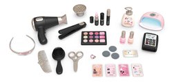 Kozmetický stolík s elektronickým fénom My Beauty Center 3v1 Smoby kaderníctvo a kozmetika s nechtovým štúdiom 26 doplnkov