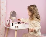 Kozmetický stolík s polohovateľným zrkadlom My Beauty Studio Smoby s otočnými poličkami a stromčeky na zavesenie šperkov s 15 doplnkami