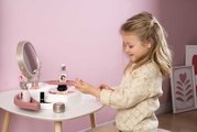 Kozmetický stolík s polohovateľným zrkadlom My Beauty Studio Smoby s otočnými poličkami a stromčeky na zavesenie šperkov s 15 doplnkami
