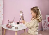 Kozmetický stolík s polohovateľným zrkadlom My Beauty Studio Smoby s otočnými poličkami a stromčeky na zavesenie šperkov s 15 doplnkami
