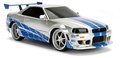 Autíčko na diaľkové ovládanie RC Nissan Skyline GTR Fast & Furious Jada modrostrieborné dĺžka 19 cm 1:24