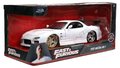 Autíčko Mazda RX-7 Fast & Furious Jada kovové s otvárateľnými časťami dĺžka 20 cm 1:24