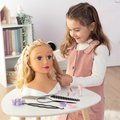 Česacia hlava pre kaderníčku so svetlými vlasmi My Beauty Blonde Styling Head Smoby vytváranie účesov s 19 doplnkami