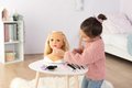 Česacia hlava pre kaderníčku so svetlými vlasmi My Beauty Blonde Styling Head Smoby vytváranie účesov s 19 doplnkami