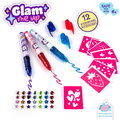Tetovacia sada s ozdobnými kamienkami Glam Tattoo Body Art Smoby s 8 šablónami a fixkami na telo od 6 rokov