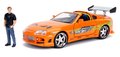 Autíčko Toyota Supra 1995 Fast & Furious Jada kovové s otvárateľnými časťami a figúrkou Brian O´Connor dĺžka 21 cm 1:24