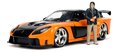 Autíčko Mazda RX-7 1995 Fast & Furious Jada kovové s otvárateľnými časťami a figúrkou Hana dĺžka 19 cm 1:24