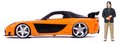 Autíčko Mazda RX-7 1995 Fast & Furious Jada kovové s otvárateľnými časťami a figúrkou Hana dĺžka 19 cm 1:24
