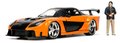 Autíčko Mazda RX-7 1995 Fast & Furious Jada kovové s otvárateľnými časťami a figúrkou Hana dĺžka 19 cm 1:24
