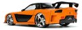 Autíčko Mazda RX-7 1995 Fast & Furious Jada kovové s otvárateľnými časťami a figúrkou Hana dĺžka 19 cm 1:24