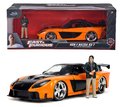 Autíčko Mazda RX-7 1995 Fast & Furious Jada kovové s otvárateľnými časťami a figúrkou Hana dĺžka 19 cm 1:24