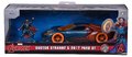 Autíčko Marvel Doctor Strange Ford GT Jada kovové s otvárateľnými dverami a figúrkou Doctor Strange dĺžka 13,3 cm 1:32