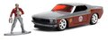 Autíčko Fastback 1969 Ford Mustang Marvel Jada kovové s otvárateľnými dverami a figúrka Star Lord dĺžka 13,9 cm 1:32