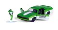 Autíčko Playmouth Barracuda 1973 Marvel Jada kovové s otvárateľnými dverami a figúrka She-Hulk 13,5 cm 1:32