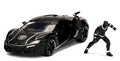 Autíčko Marvel Avengers Lykan Hypersport Jada kovové s otvárateľnými časťami a figúrkou Black Panther dĺžka 20 cm 1:24