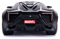 Autíčko Marvel Avengers Lykan Hypersport Jada kovové s otvárateľnými časťami a figúrkou Black Panther dĺžka 20 cm 1:24