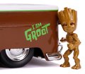 Autíčko Marvel Groot 1963 VW Bus Pickup Jada kovové s otvárateľnými časťami a figúrkou Groot dĺžka 20,5 cm 1:24