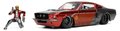 Autíčko Marvel 1967 Shelby GT-500 Jada kovové s otvárateľnými časťami a figúrkou Star Lord dĺžka 20 cm 1:24