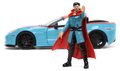 Autíčko Marvel Doctor Strange Chevy Corvette 2006 Jada kovové s otvárateľnými časťami a figúrkou Doctor Strange dĺžka 22 cm 1:24