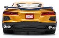 Autíčko Marvel Chevy Corvette Jada kovové s otvárateľnými časťami a figúrkou Wolverine dĺžka 22 cm 1:24