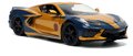 Autíčko Marvel Chevy Corvette Jada kovové s otvárateľnými časťami a figúrkou Wolverine dĺžka 22 cm 1:24