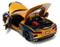 Autíčko Marvel Chevy Corvette Jada kovové s otvárateľnými časťami a figúrkou Wolverine dĺžka 22 cm 1:24