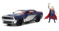 Autíčko Marvel Dodge Challenger SRT Hellcat Jada kovové s otvárateľnými časťami a figúrkou Thor dĺžka 20 cm 1:24