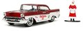 Autíčko vianočné Chevrolet 1957 Jada kovové s otvárateľnými dverami a figúrkou Santa Claus dĺžka 13 cm 1:32