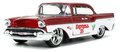 Autíčko vianočné Chevrolet 1957 Jada kovové s otvárateľnými dverami a figúrkou Santa Claus dĺžka 13 cm 1:32