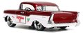 Autíčko vianočné Chevrolet 1957 Jada kovové s otvárateľnými dverami a figúrkou Santa Claus dĺžka 13 cm 1:32