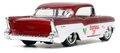 Autíčko vianočné Chevrolet 1957 Jada kovové s otvárateľnými dverami a figúrkou Santa Claus dĺžka 13 cm 1:32