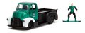 Autíčko Chevy COE 1952 DC Jada kovové s otvárateľnými dverami a figúrka Green Lantern dĺžka 12 cm 1:32