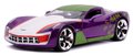 Autíčko DC Chevy Corvette Stingray 2009 Jada kovové s otvárateľnými časťami a figúrkou Joker dĺžka 20 cm 1:24