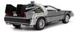 Autíčko Time Machine Back to the Future 1 Jada kovové s otvárateľnými dverami a LED svetlom dĺžka 23 cm 1:24