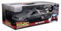 Autíčko Time Machine Back to the Future 1 Jada kovové s otvárateľnými dverami a LED svetlom dĺžka 23 cm 1:24