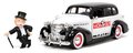 Autíčko Monopoly Chevy Master 1939 Jada kovové s otvárateľnými časťami a figúrkou Uncle Pennybags dĺžka 20 cm 1:24