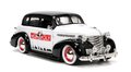 Autíčko Monopoly Chevy Master 1939 Jada kovové s otvárateľnými časťami a figúrkou Uncle Pennybags dĺžka 20 cm 1:24