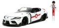 Autíčko Robotech ´20 Toyota Supra Jada kovové s otvárateľnými časťami a figúrkou Rick Hunter dĺžka 20 cm 1:24