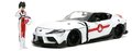 Autíčko Robotech ´20 Toyota Supra Jada kovové s otvárateľnými časťami a figúrkou Rick Hunter dĺžka 20 cm 1:24