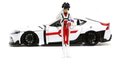 Autíčko Robotech ´20 Toyota Supra Jada kovové s otvárateľnými časťami a figúrkou Rick Hunter dĺžka 20 cm 1:24