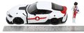 Autíčko Robotech ´20 Toyota Supra Jada kovové s otvárateľnými časťami a figúrkou Rick Hunter dĺžka 20 cm 1:24