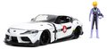 Autíčko Robotech ´20 Toyota Supra Jada kovové s otvárateľnými časťami a figúrkou Roy Fokker dĺžka 20 cm 1:24