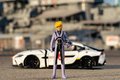 Autíčko Robotech ´20 Toyota Supra Jada kovové s otvárateľnými časťami a figúrkou Roy Fokker dĺžka 20 cm 1:24