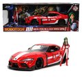 Autíčko Robotech ´20 Toyota Supra Jada kovové s otvárateľnými časťami a figúrkou Miriya Sterling dĺžka 20 cm 1:24