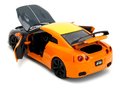 Autíčko Nissan GT-R 2009 Jada kovové s otvárateľnými časťami a figúrka Naruto dĺžka 20 cm 1:24