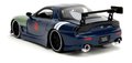 Autíčko Mazda RX-7 1993 Jada kovové s otvárateľnými časťami a figúrka Kakashi dĺžka 20 cm 1:24