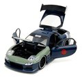 Autíčko Mazda RX-7 1993 Jada kovové s otvárateľnými časťami a figúrka Kakashi dĺžka 20 cm 1:24