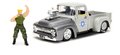 Autíčko Street Fighter Ford Pickup 1956 Jada kovové s otvárateľnými časťami a figúrkou Guile dĺžka 20 cm 1:24
